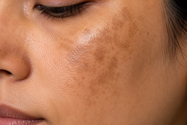 Melasma pigmentation on the cheek